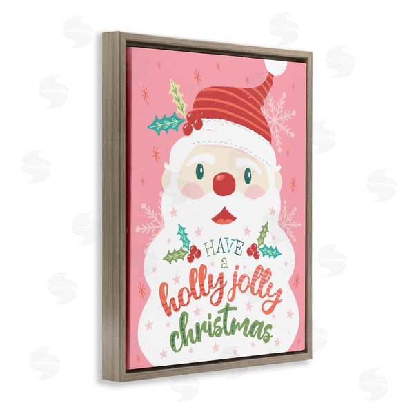 Stupell Industries Brandi Powell | Holly Jolly Santa On Pink