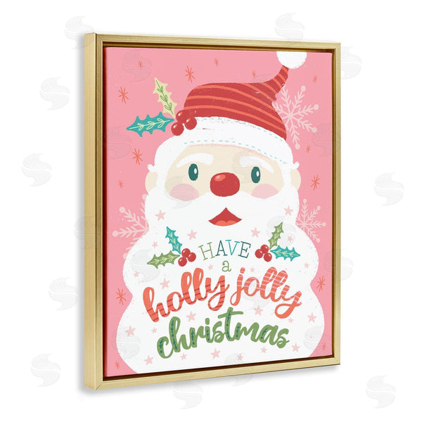 Stupell Industries Brandi Powell | Holly Jolly Santa On Pink