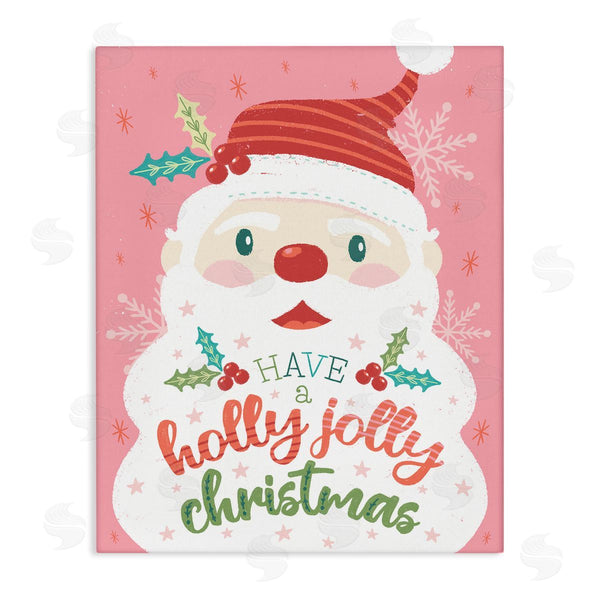 stupell industries Brandi Powell | Holly Jolly Santa on Pink
