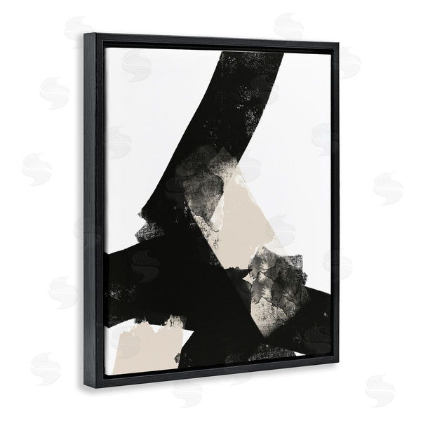 Stupell Industries Brandon Wong | Bold Black Shapes Curved Stripe Abstract Painting Wall Art