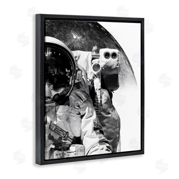 Stupell Industries Brandon Wong | Monochrome Astronaut Distant Planet Outer Space Photography Wall Art
