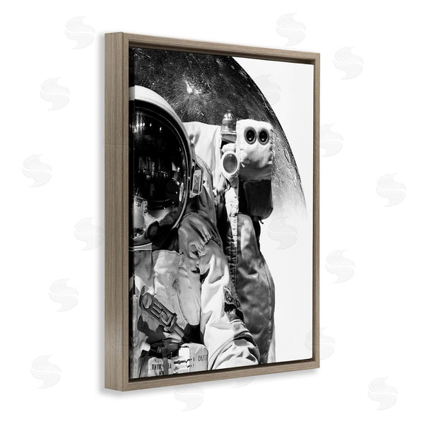 Stupell Industries Brandon Wong | Monochrome Astronaut Distant Planet Outer Space Photography Wall Art