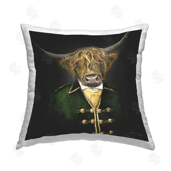 stupell industries Bree Merryn | Colonial Coat Cattle Printed Throw Pillow