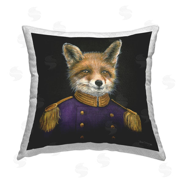 Stupell Industries Bree Merryn | Military Coat Fox Printed Throw Pillow