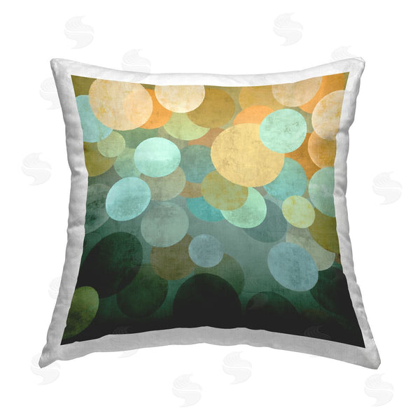 stupell industries Brent Nelson | Abstract Circles Green & Yellow Printed Throw Pillow