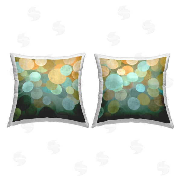 stupell industries Brent Nelson | Abstract Teal Polka Dots Printed Throw Pillow Set