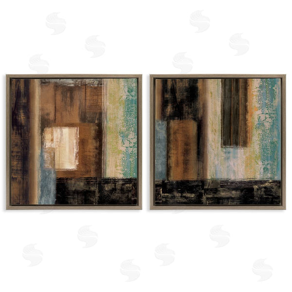 Stupell Industries Brent Nelson | Dominant Dark Abstract Shapes Over Pastel Wall Art
