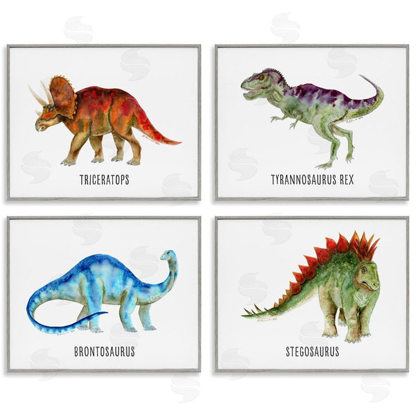Stupell Industries Brett Blumenthal | Educational Dinosaur Types Wall Art