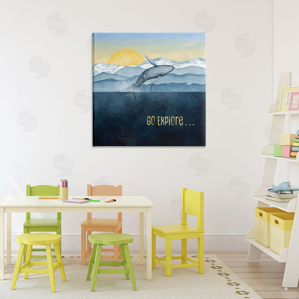 Stupell Industries Brett Blumenthal | Go Explore Whale Breach Wall Art