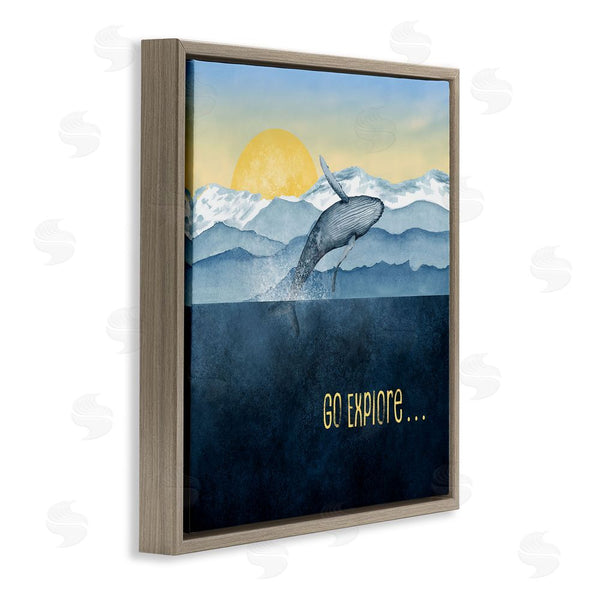Stupell Industries Brett Blumenthal | Go Explore Whale Breach Wall Art