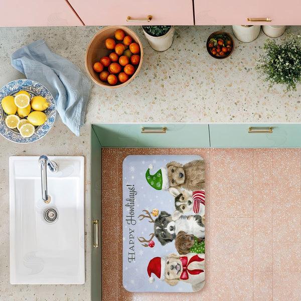 Stupell Industries Brett Blumenthal | Happy Howlidays Puppies Anti-Fatigue Mat