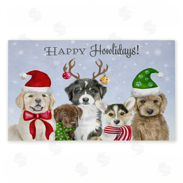 stupell industries Brett Blumenthal | Happy Howlidays Puppies Non-Woven Door Mat