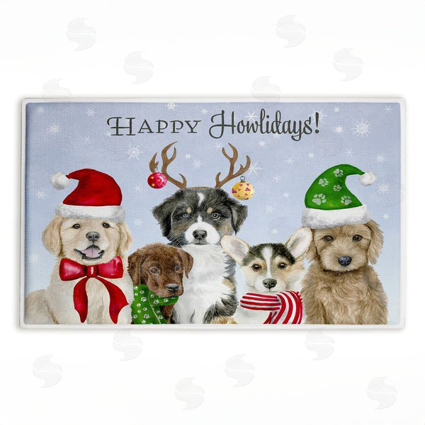 stupell industries Brett Blumenthal | Happy Howlidays Puppies Plush Bath Mat