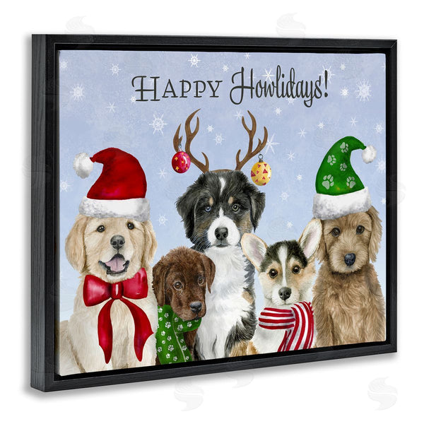 Stupell Industries Brett Blumenthal | Happy Howlidays Seasonal Puppies