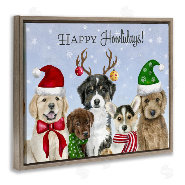 Stupell Industries Brett Blumenthal | Happy Howlidays Seasonal Puppies