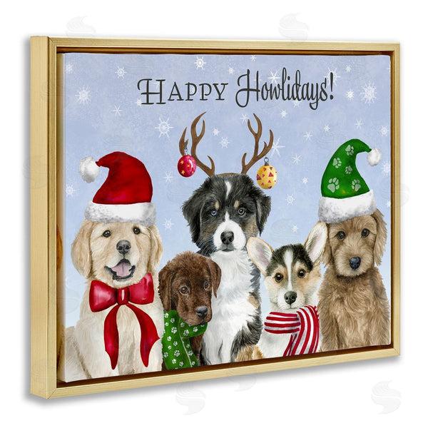 Stupell Industries Brett Blumenthal | Happy Howlidays Seasonal Puppies