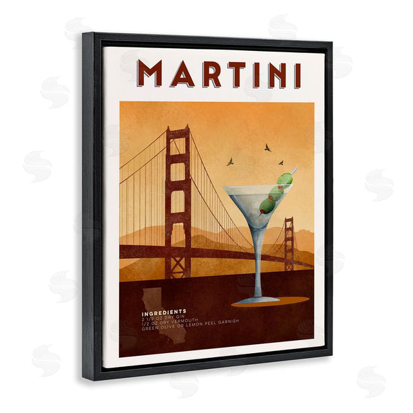 Stupell Industries Brett Blumenthal | Retro Martini & Bridge View Wall Art