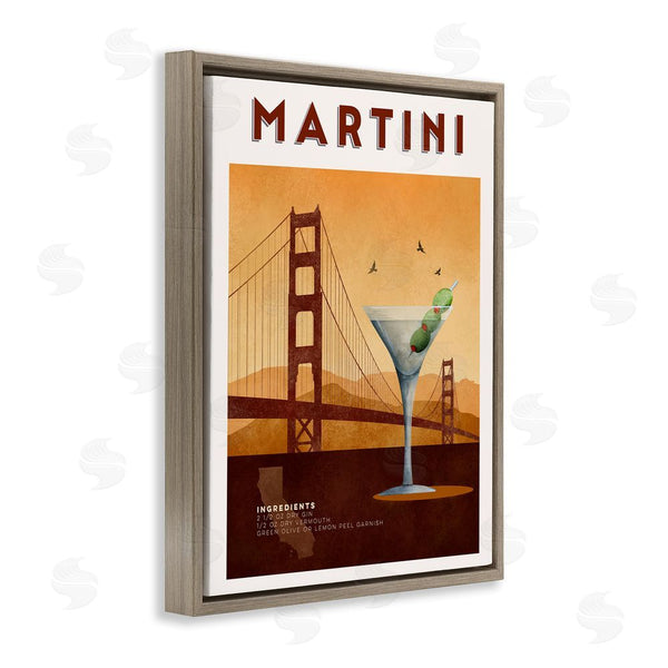 Stupell Industries Brett Blumenthal | Retro Martini & Bridge View Wall Art