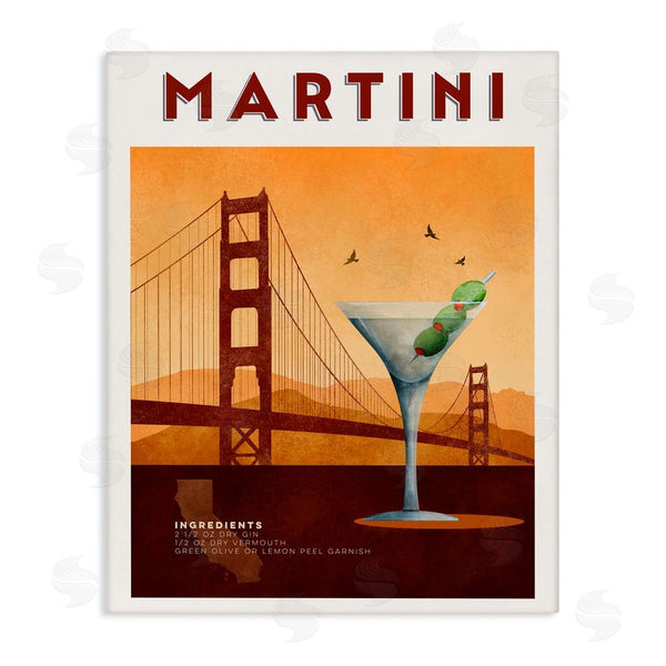 Stupell Industries Brett Blumenthal | Retro Martini & Bridge View Wall Art