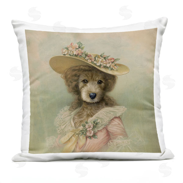 Stupell Industries Brett Blumenthal | Vintage Feminine Dog With Hat Printed Throw Pillow