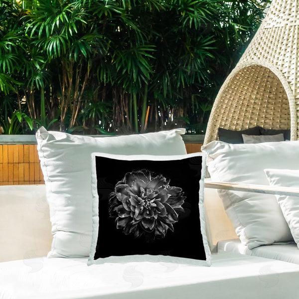 Stupell Industries Brian Carson | Dark Carnation On Black Printed Throw Pillow