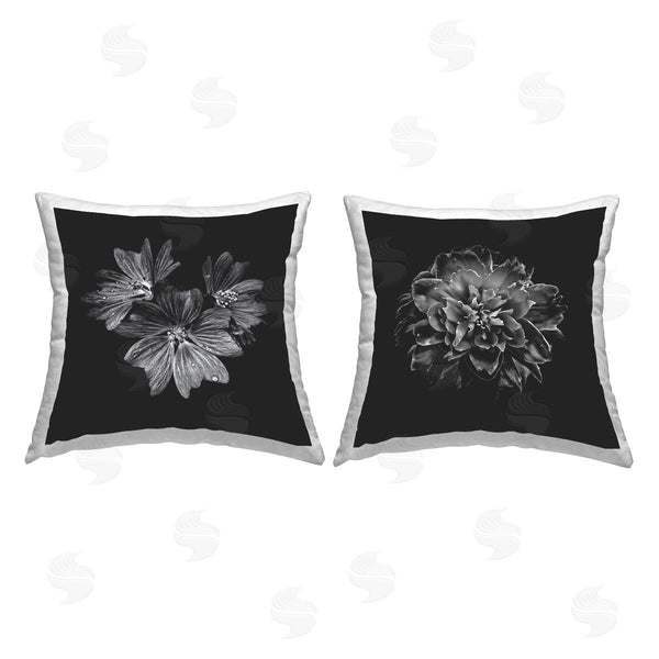 stupell industries Brian Carson | Mod Dahlia & Geranium Bloom Printed Throw Pillow Set