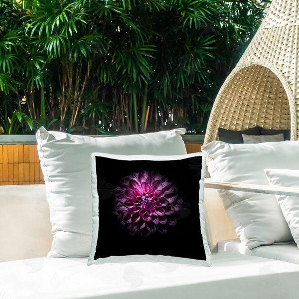 Stupell Industries Brian Carson Photography | Purple Dahlia Dark Contemporary Printed Throw Pillow