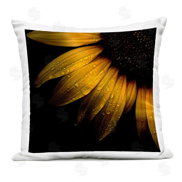 Stupell Industries Brian Carson Photography | Sunflower Detail With Droplets Printed Throw Pillow