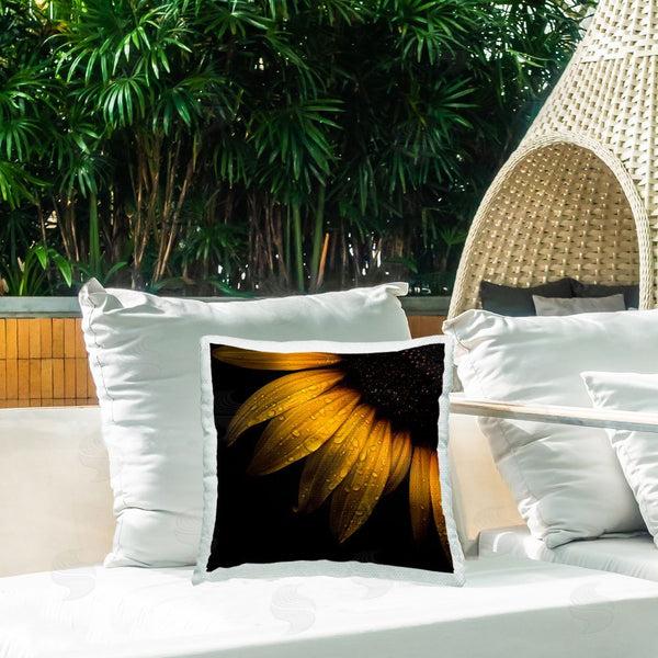 Stupell Industries Brian Carson Photography | Sunflower Detail With Droplets Printed Throw Pillow