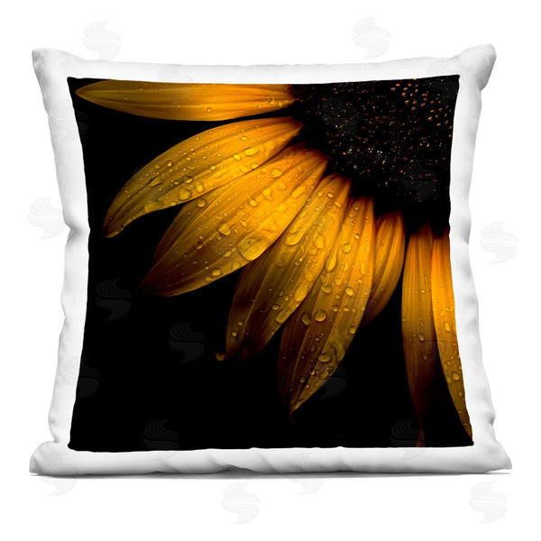 stupell industries Brian Carson Photography | Sunflower Detail with Droplets Printed Throw Pillow