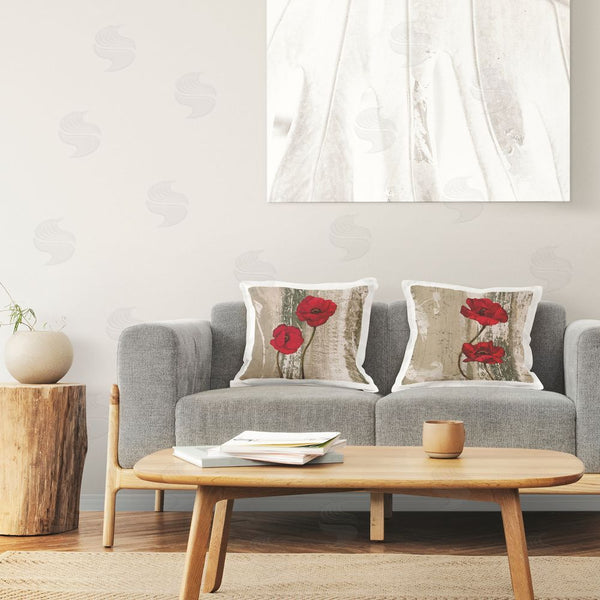 Stupell Industries Brian Foster | Poppies On Rustic Background Printed Throw Pillow Set