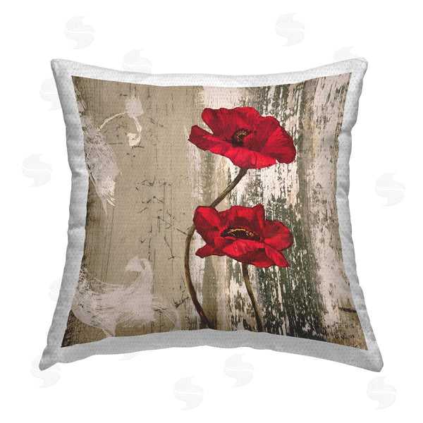Stupell Industries Brian Foster | Red Anemones Duo Printed Throw Pillow