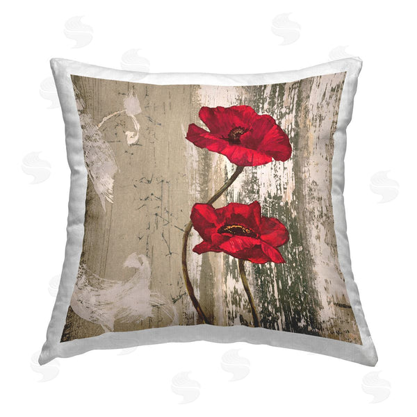 stupell industries Brian Foster | Red Anemones Duo Printed Throw Pillow