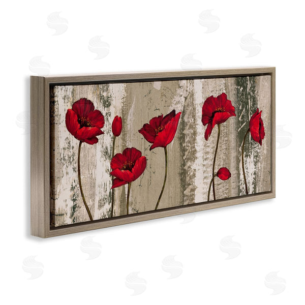 Stupell Industries Brian Francis | Red Poppies Rustic Pattern Wall Art
