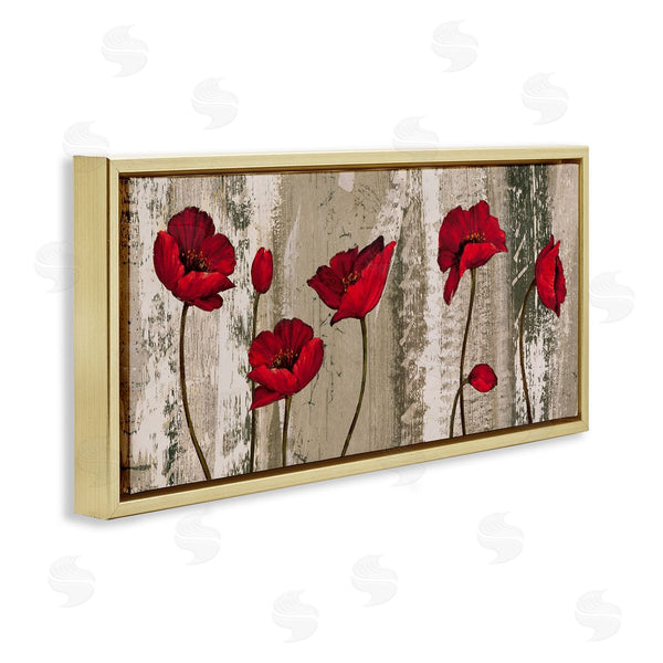 Stupell Industries Brian Francis | Red Poppies Rustic Pattern Wall Art
