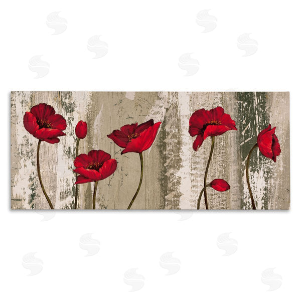 stupell industries Brian Francis | Red Poppies Rustic Pattern Wall Art