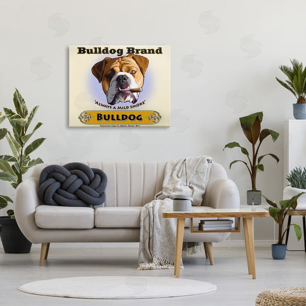 Stupell Industries Brian Rubenacker | Bulldog Brand Mild Smokes Vintage Pet Advertisement Wall Art