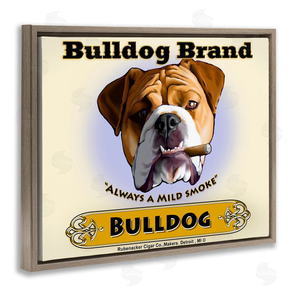 Stupell Industries Brian Rubenacker | Bulldog Brand Mild Smokes Vintage Pet Advertisement Wall Art