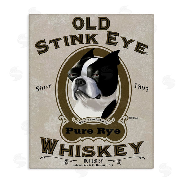stupell industries Brian Rubenacker | Old Stink Eye Whiskey Vintage Pet Dog Advertisement Wall Art