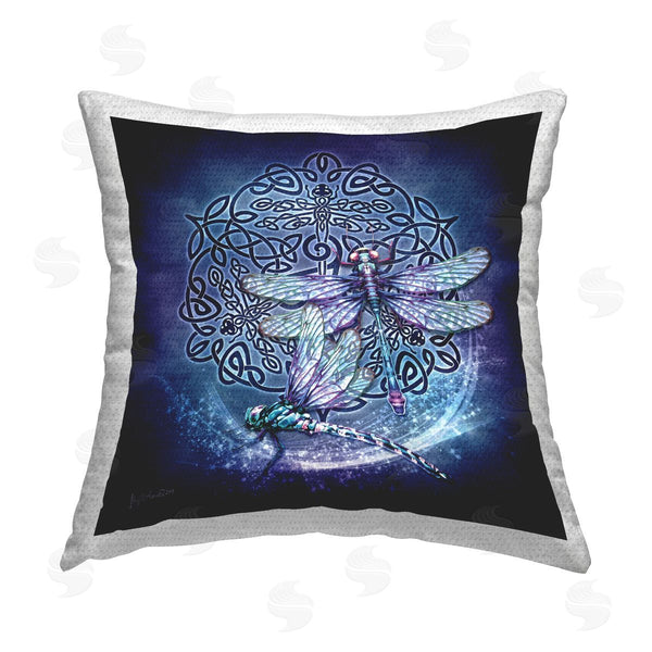 Stupell Industries Brigid Ashwood | Blue Celtic Dragonfly Printed Throw Pillow