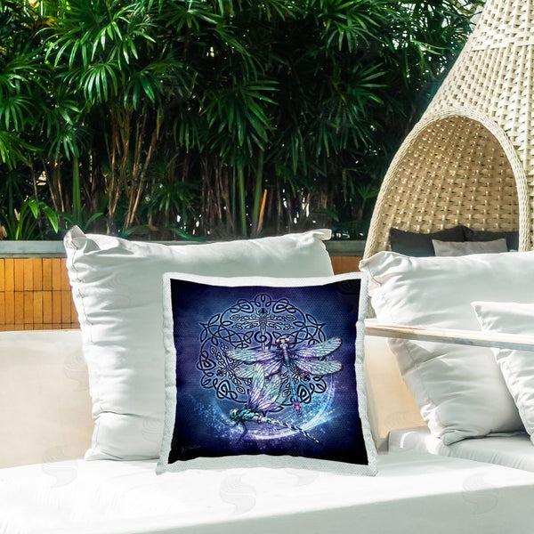 Stupell Industries Brigid Ashwood | Blue Celtic Dragonfly Printed Throw Pillow