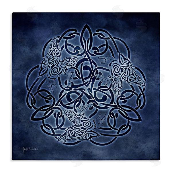 stupell industries Brigid Ashwood | Blue Celtic Raven Pattern
