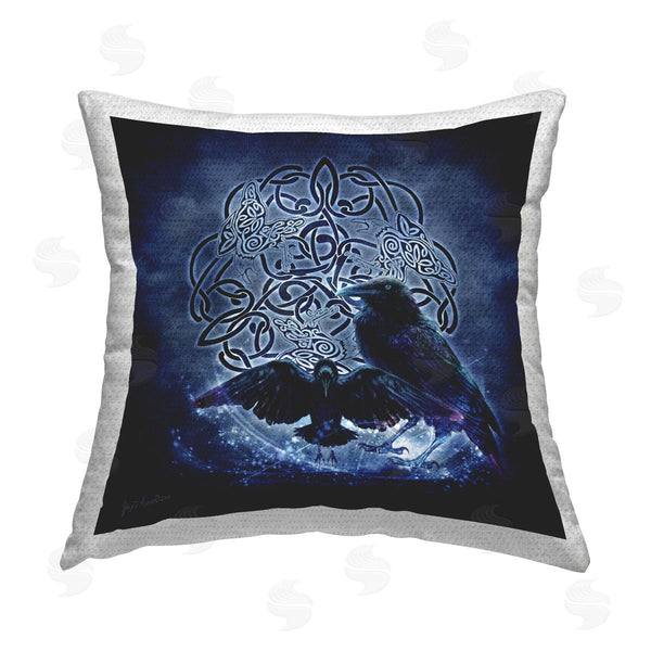 Stupell Industries Brigid Ashwood | Blue Celtic Raven Printed Throw Pillow