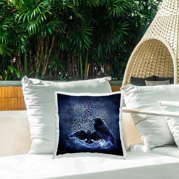 Stupell Industries Brigid Ashwood | Blue Celtic Raven Printed Throw Pillow