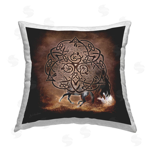 Stupell Industries Brigid Ashwood | Brown Celtic Horse Printed Throw Pillow
