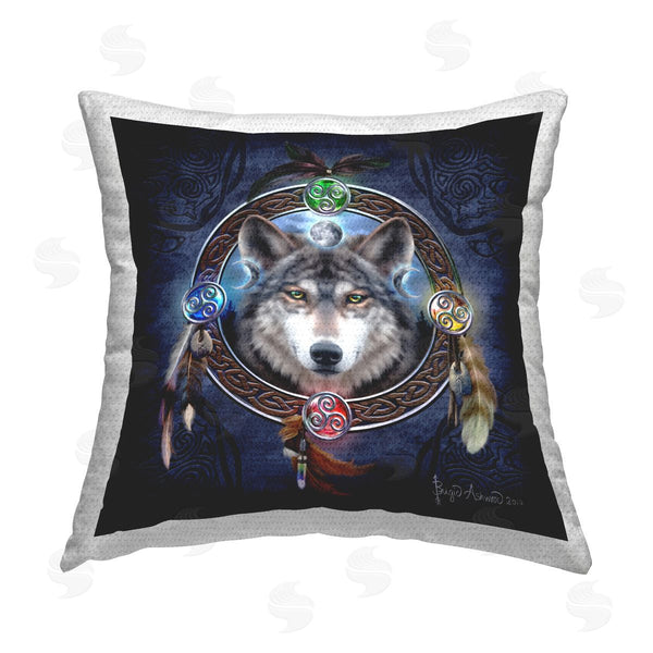 Stupell Industries Brigid Ashwood | Celtic Wolf Guide Printed Throw Pillow
