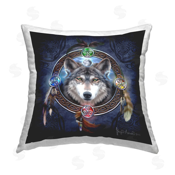 stupell industries Brigid Ashwood | Celtic Wolf Guide Printed Throw Pillow
