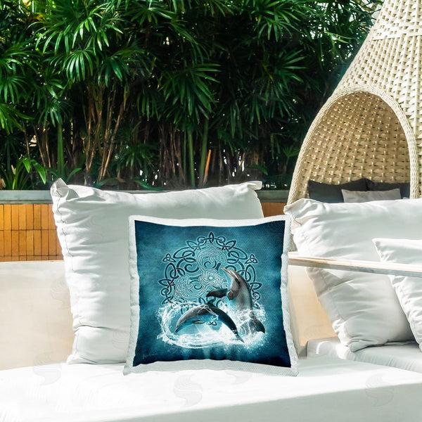 Stupell Industries Brigid Ashwood | Dolphins & Celtic Knot Printed Throw Pillow
