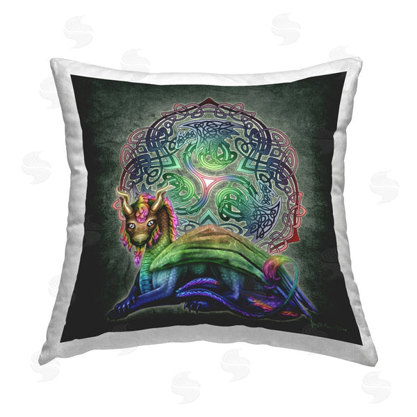 stupell industries Brigid Ashwood | Dragon Celtic Knot Printed Throw Pillow