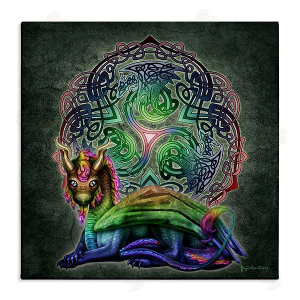 stupell industries Brigid Ashwood | Dragon on Celtic Pattern